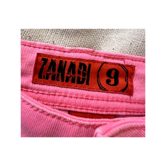Y2K Zanadi Hot Pink Denim Micro Shorts - Size 9 (Fits 7) - Picture 3 of 3